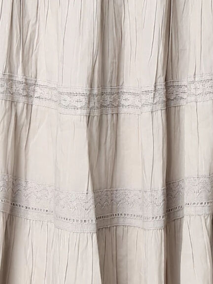 ティアードレーススカート（オフホワイト/ブラック/グレージュ）｜Samansa Mos2（サマンサ モスモス）通販