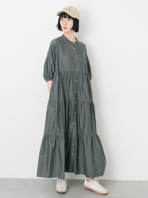 【接触冷感】ライトオンスデニムワンピース（チャコールグレー/サックスブルー/ネイビー）｜Samansa Mos2（サマンサ モスモス）通販