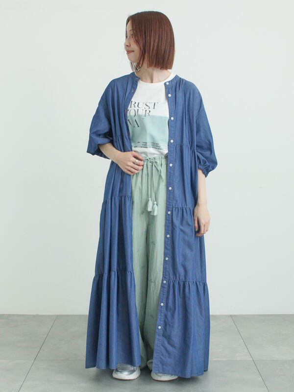 【接触冷感】ライトオンスデニムワンピース（ネイビー）｜Samansa Mos2（サマンサ モスモス）通販