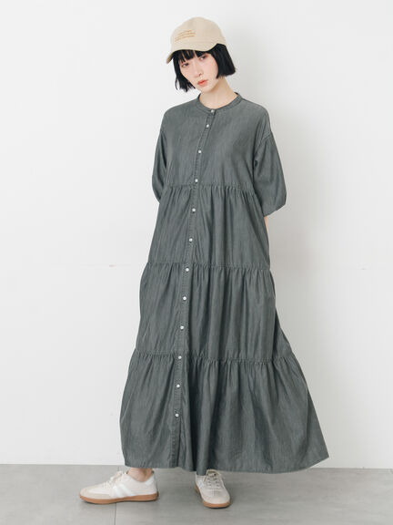 【接触冷感】ライトオンスデニムワンピース（チャコールグレー/サックスブルー/ネイビー）｜Samansa Mos2（サマンサ モスモス）通販