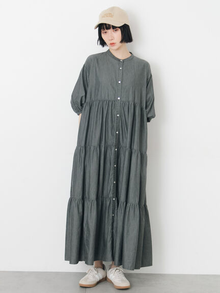 【接触冷感】ライトオンスデニムワンピース（チャコールグレー/サックスブルー/ネイビー）｜Samansa Mos2（サマンサ モスモス）通販