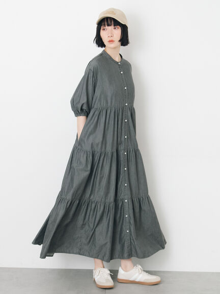 【接触冷感】ライトオンスデニムワンピース（チャコールグレー/サックスブルー/ネイビー）｜Samansa Mos2（サマンサ モスモス）通販