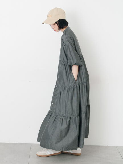 【接触冷感】ライトオンスデニムワンピース（チャコールグレー/サックスブルー/ネイビー）｜Samansa Mos2（サマンサ モスモス）通販