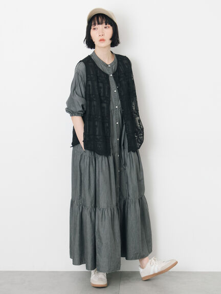 【接触冷感】ライトオンスデニムワンピース（チャコールグレー/サックスブルー/ネイビー）｜Samansa Mos2（サマンサ モスモス）通販