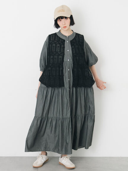 【接触冷感】ライトオンスデニムワンピース（チャコールグレー/サックスブルー/ネイビー）｜Samansa Mos2（サマンサ モスモス）通販