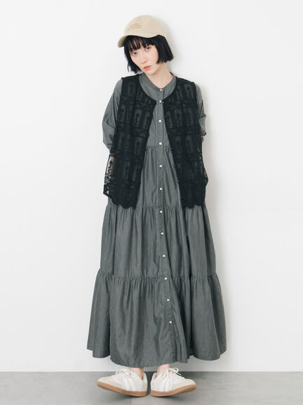 【接触冷感】ライトオンスデニムワンピース（チャコールグレー/サックスブルー/ネイビー）｜Samansa Mos2（サマンサ モスモス）通販