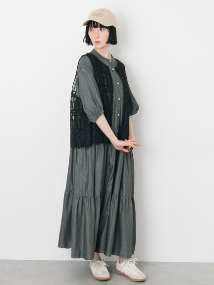 【接触冷感】ライトオンスデニムワンピース（チャコールグレー/サックスブルー/ネイビー）｜Samansa Mos2（サマンサ モスモス）通販