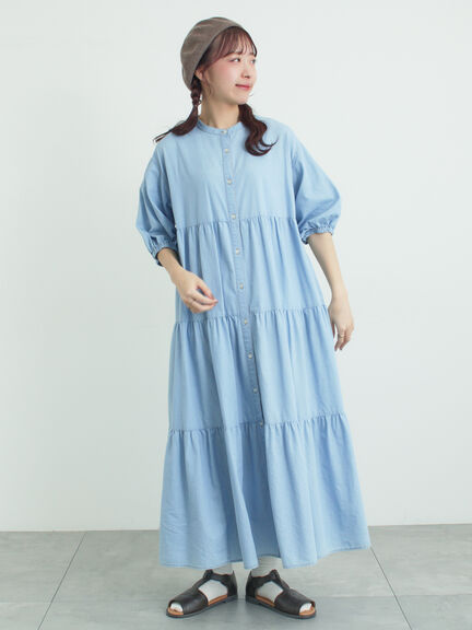 【接触冷感】ライトオンスデニムワンピース（チャコールグレー/サックスブルー/ネイビー）｜Samansa Mos2（サマンサ モスモス）通販