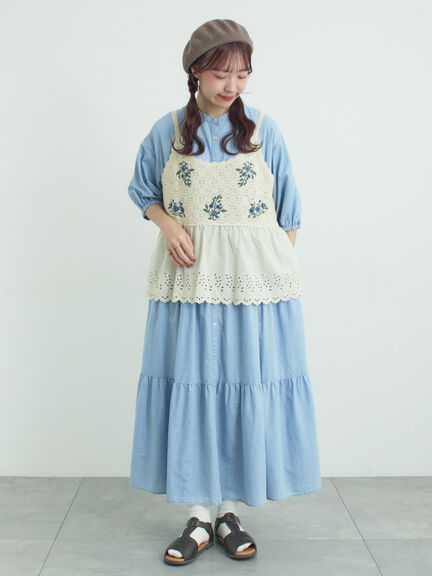 【接触冷感】ライトオンスデニムワンピース（チャコールグレー/サックスブルー/ネイビー）｜Samansa Mos2（サマンサ モスモス）通販