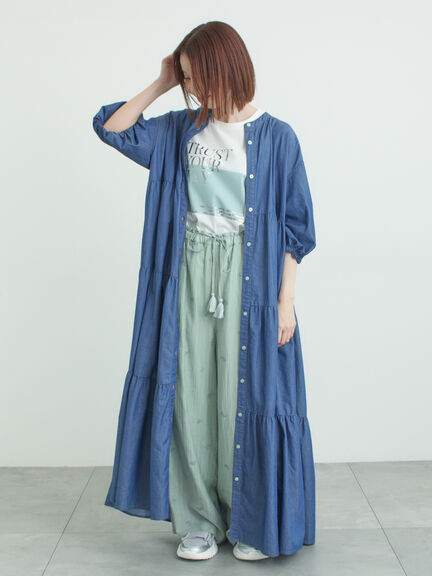 【接触冷感】ライトオンスデニムワンピース（チャコールグレー/サックスブルー/ネイビー）｜Samansa Mos2（サマンサ モスモス）通販