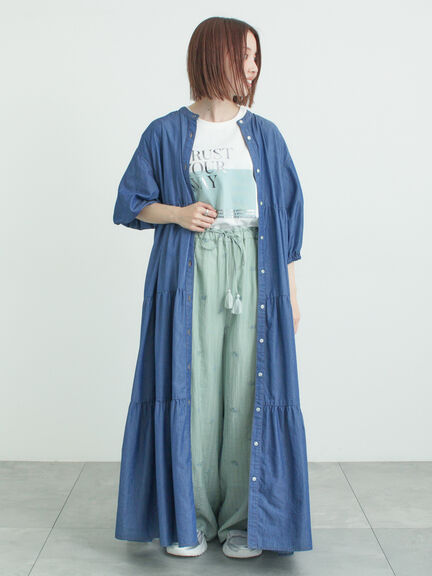 【接触冷感】ライトオンスデニムワンピース（チャコールグレー/サックスブルー/ネイビー）｜Samansa Mos2（サマンサ モスモス）通販