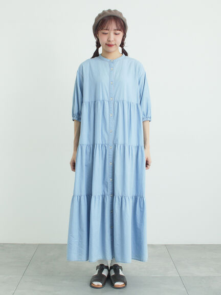 【接触冷感】ライトオンスデニムワンピース（チャコールグレー/サックスブルー/ネイビー）｜Samansa Mos2（サマンサ モスモス）通販