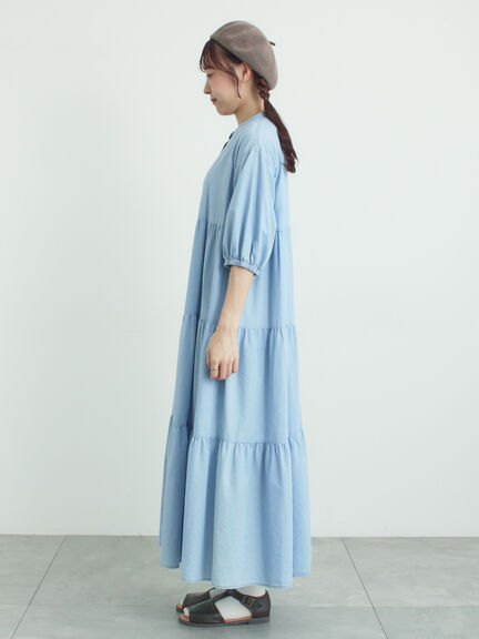 【接触冷感】ライトオンスデニムワンピース（チャコールグレー/サックスブルー/ネイビー）｜Samansa Mos2（サマンサ モスモス）通販