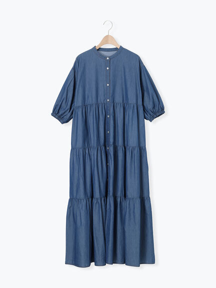 【接触冷感】ライトオンスデニムワンピース（チャコールグレー/サックスブルー/ネイビー）｜Samansa Mos2（サマンサ モスモス）通販