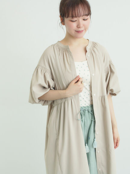 【遮熱】柄アソートバルーンスリーブワンピース（ブラック/ベージュ/サックスブルー/ネイビー）｜Samansa Mos2（サマンサ モスモス）通販