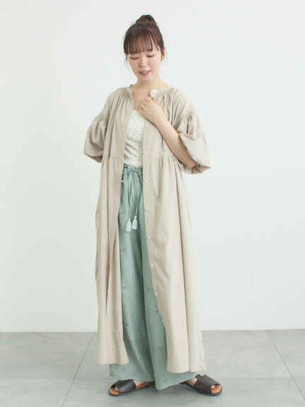 【遮熱】柄アソートバルーンスリーブワンピース（ブラック/ベージュ/サックスブルー/ネイビー）｜Samansa Mos2（サマンサ モスモス）通販