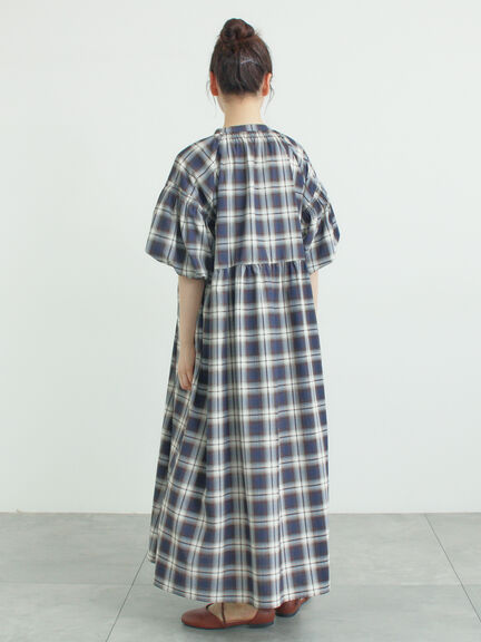 【遮熱】柄アソートバルーンスリーブワンピース（ブラック/ベージュ/サックスブルー/ネイビー）｜Samansa Mos2（サマンサ モスモス）通販