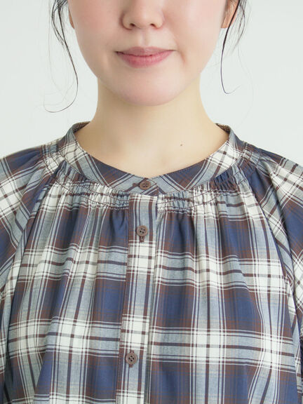 【遮熱】柄アソートバルーンスリーブワンピース（ブラック/ベージュ/サックスブルー/ネイビー）｜Samansa Mos2（サマンサ モスモス）通販