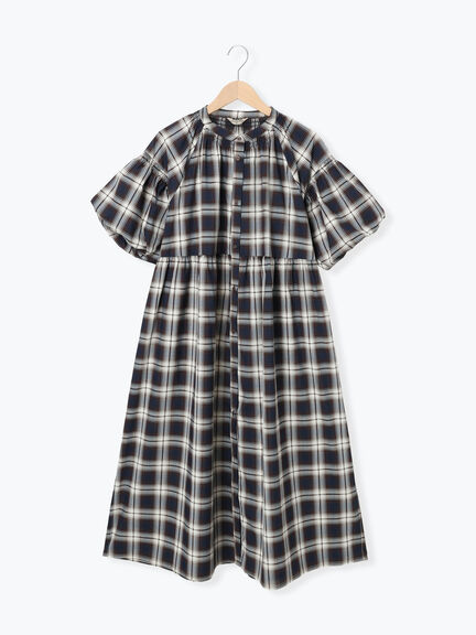 【遮熱】柄アソートバルーンスリーブワンピース（ブラック/ベージュ/サックスブルー/ネイビー）｜Samansa Mos2（サマンサ モスモス）通販