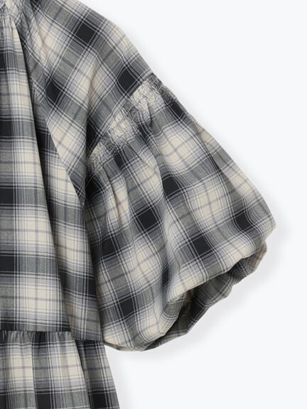 【遮熱】柄アソートバルーンスリーブワンピース（ブラック/ベージュ/サックスブルー/ネイビー）｜Samansa Mos2（サマンサ モスモス）通販