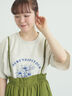 【接触冷感】ミニ裏毛切替フラワープリントTシャツ（オフホワイト/グレー/ベージュ）｜Samansa Mos2（サマンサ モスモス）通販