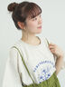 【接触冷感】ミニ裏毛切替フラワープリントTシャツ（オフホワイト/グレー/ベージュ）｜Samansa Mos2（サマンサ モスモス）通販