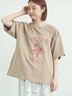 【接触冷感】ミニ裏毛切替フラワープリントTシャツ（オフホワイト/グレー/ベージュ）｜Samansa Mos2（サマンサ モスモス）通販