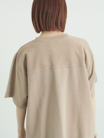 【接触冷感】ミニ裏毛切替フラワープリントTシャツ（オフホワイト/グレー/ベージュ）｜Samansa Mos2（サマンサ モスモス）通販