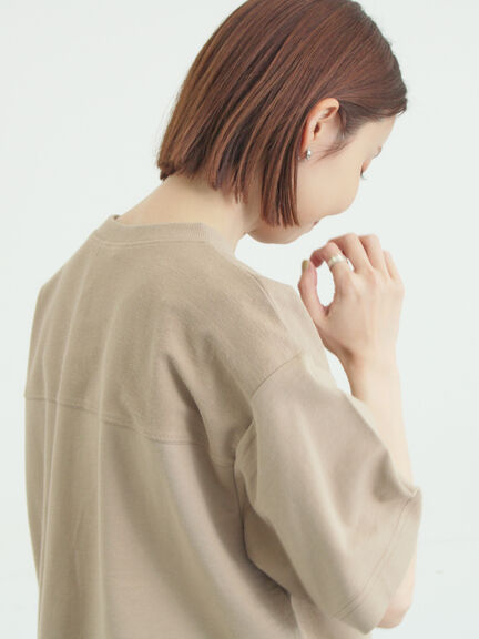 【接触冷感】ミニ裏毛切替フラワープリントTシャツ（オフホワイト/グレー/ベージュ）｜Samansa Mos2（サマンサ モスモス）通販