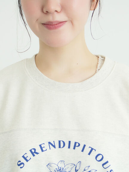 【接触冷感】ミニ裏毛切替フラワープリントTシャツ（オフホワイト/グレー/ベージュ）｜Samansa Mos2（サマンサ モスモス）通販