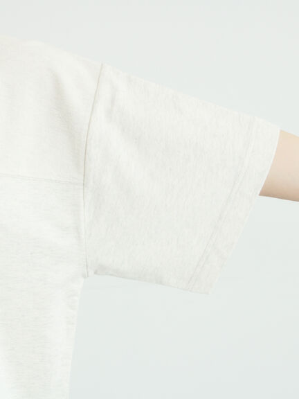 【接触冷感】ミニ裏毛切替フラワープリントTシャツ（オフホワイト/グレー/ベージュ）｜Samansa Mos2（サマンサ モスモス）通販