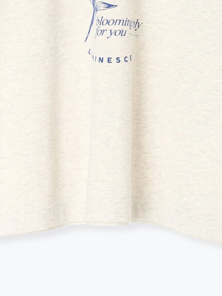 【接触冷感】ミニ裏毛切替フラワープリントTシャツ（オフホワイト/グレー/ベージュ）｜Samansa Mos2（サマンサ モスモス）通販