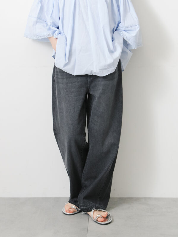 期間限定】 【ECO DENIM】ストレートパンツ（チャコールグレー