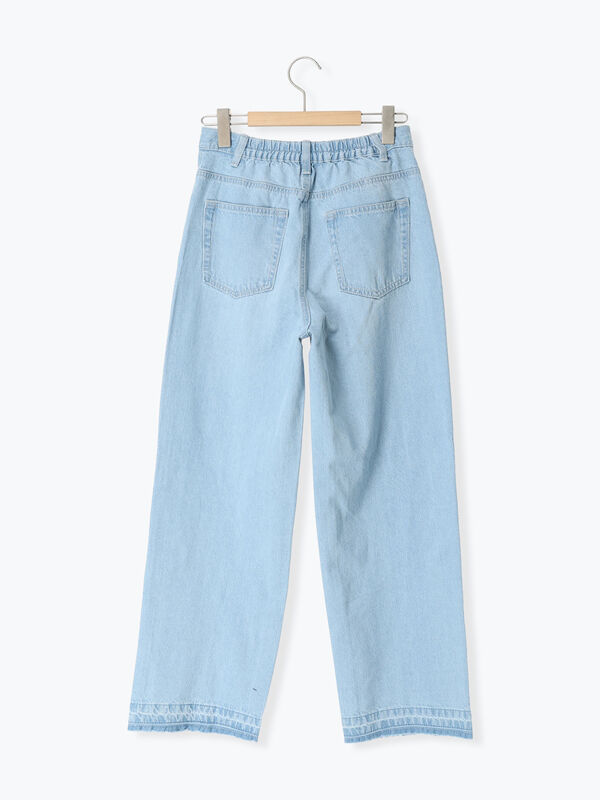 セール】 【ECO DENIM】ストレートパンツ（チャコールグレー/サックス
