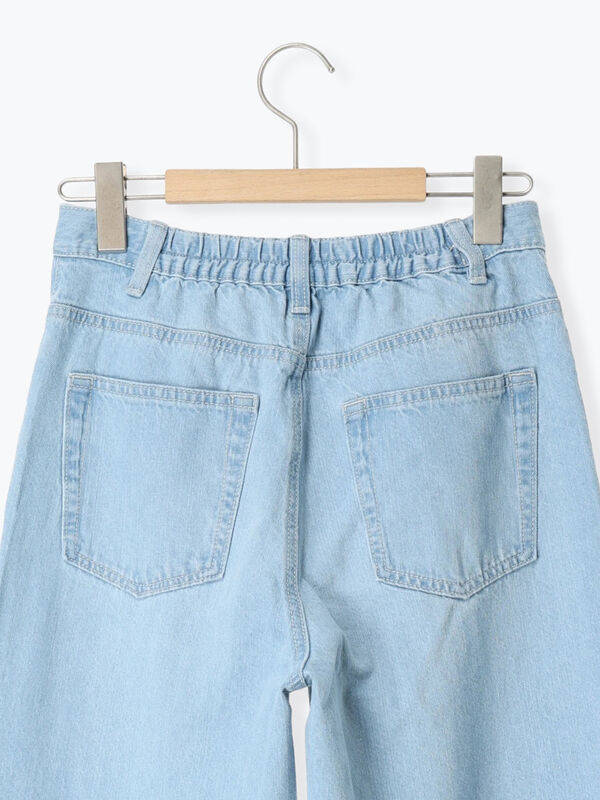 セール】 【ECO DENIM】ストレートパンツ（チャコールグレー/サックス