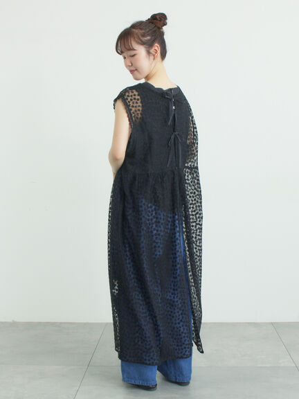 チュール刺繍前後2WAYノースリワンピース（オフホワイト/ブラック/キナリ）｜Samansa Mos2（サマンサ モスモス）通販