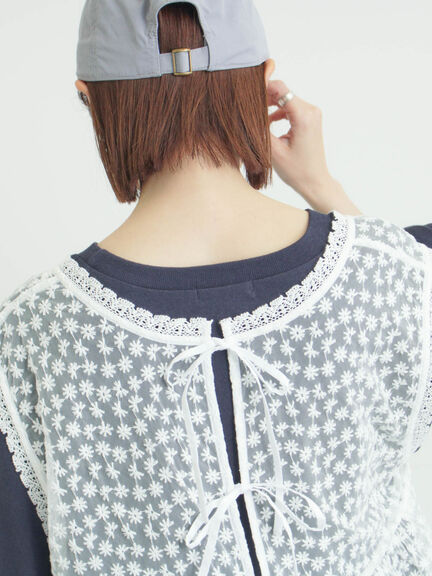 チュール刺繍前後2WAYノースリワンピース（オフホワイト/ブラック/キナリ）｜Samansa Mos2（サマンサ モスモス）通販