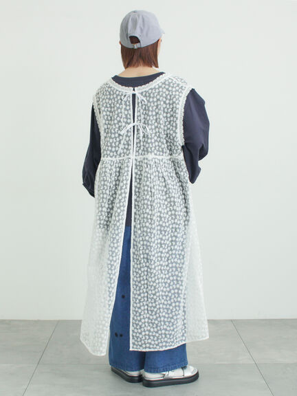 チュール刺繍前後2WAYノースリワンピース（オフホワイト/ブラック/キナリ）｜Samansa Mos2（サマンサ モスモス）通販