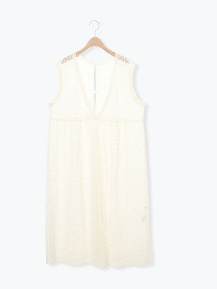 チュール刺繍前後2WAYノースリワンピース（オフホワイト/ブラック/キナリ）｜Samansa Mos2（サマンサ モスモス）通販