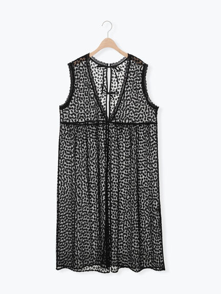 チュール刺繍前後2WAYノースリワンピース（オフホワイト/ブラック/キナリ）｜Samansa Mos2（サマンサ モスモス）通販