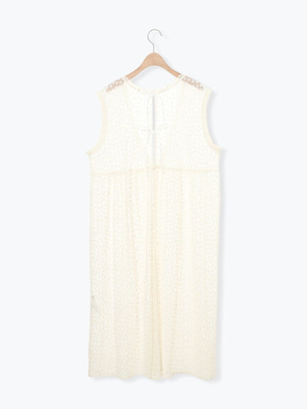 チュール刺繍前後2WAYノースリワンピース（オフホワイト/ブラック/キナリ）｜Samansa Mos2（サマンサ モスモス）通販