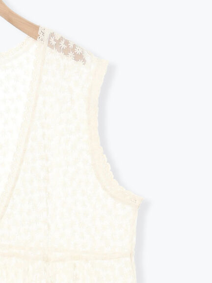 チュール刺繍前後2WAYノースリワンピース（オフホワイト/ブラック/キナリ）｜Samansa Mos2（サマンサ モスモス）通販