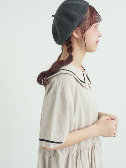 ビッグ襟前後2WAYワンピース（ブラック/ベージュ/ブルー）｜Samansa Mos2（サマンサ モスモス）通販