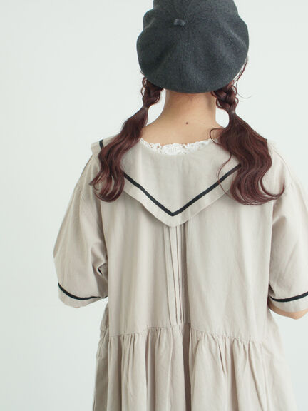 ビッグ襟前後2WAYワンピース（ブラック/ベージュ/ブルー）｜Samansa Mos2（サマンサ モスモス）通販