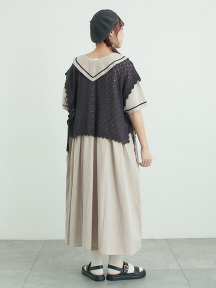 ビッグ襟前後2WAYワンピース（ブラック/ベージュ/ブルー）｜Samansa Mos2（サマンサ モスモス）通販
