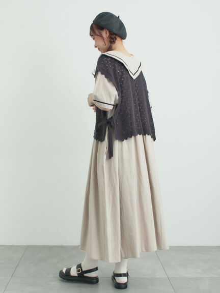 ビッグ襟前後2WAYワンピース（ブラック/ベージュ/ブルー）｜Samansa Mos2（サマンサ モスモス）通販