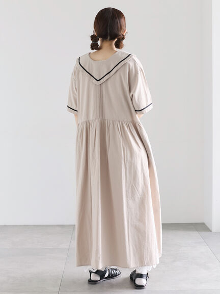 ビッグ襟前後2WAYワンピース（ブラック/ベージュ/ブルー）｜Samansa Mos2（サマンサ モスモス）通販