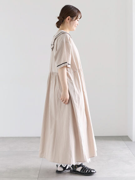 ビッグ襟前後2WAYワンピース（ブラック/ベージュ/ブルー）｜Samansa Mos2（サマンサ モスモス）通販