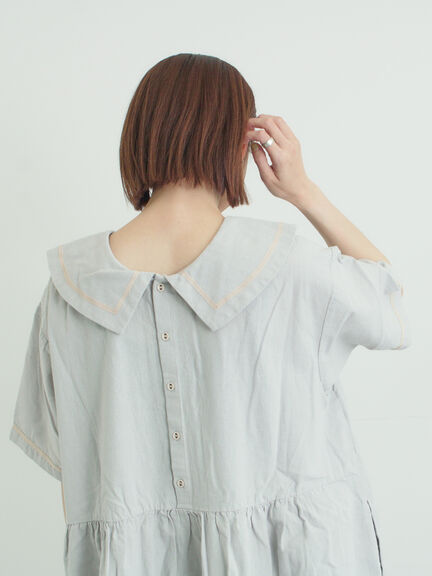 ビッグ襟前後2WAYワンピース（ブラック/ベージュ/ブルー）｜Samansa Mos2（サマンサ モスモス）通販