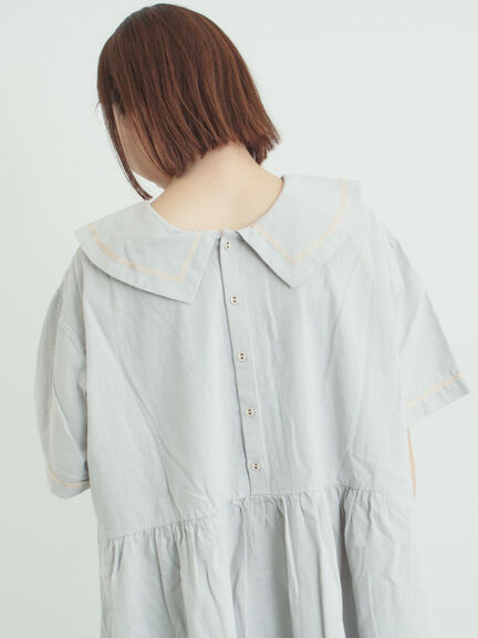 ビッグ襟前後2WAYワンピース（ブラック/ベージュ/ブルー）｜Samansa Mos2（サマンサ モスモス）通販